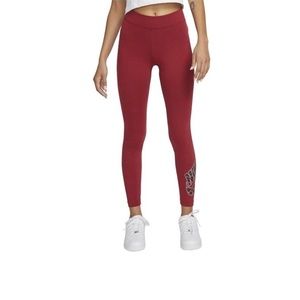 Maroon cheetah nike leggings